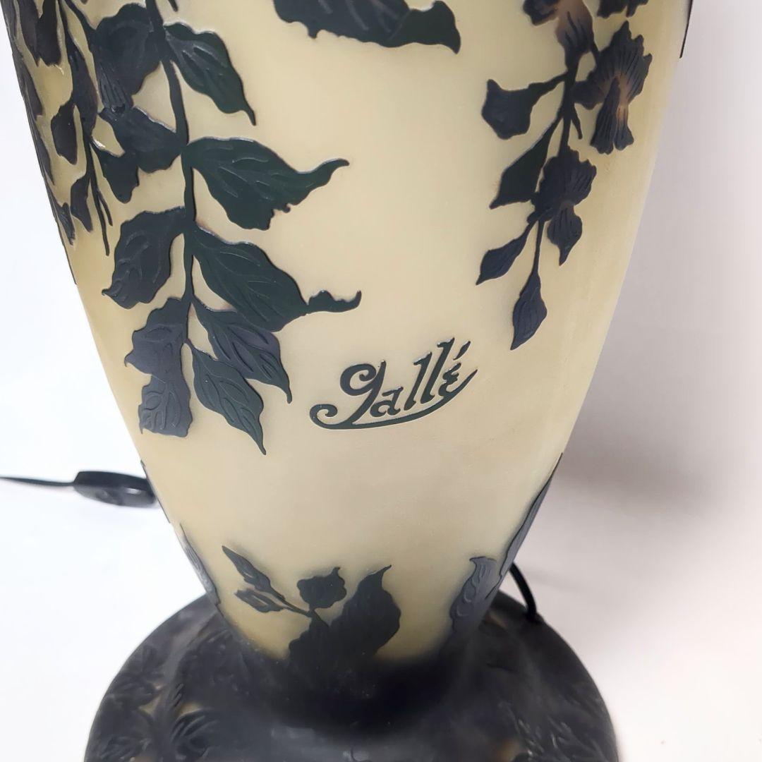 アンティーク　エミール・ガレ風ランプ　フロアスタンドランプ リーフモチーフ