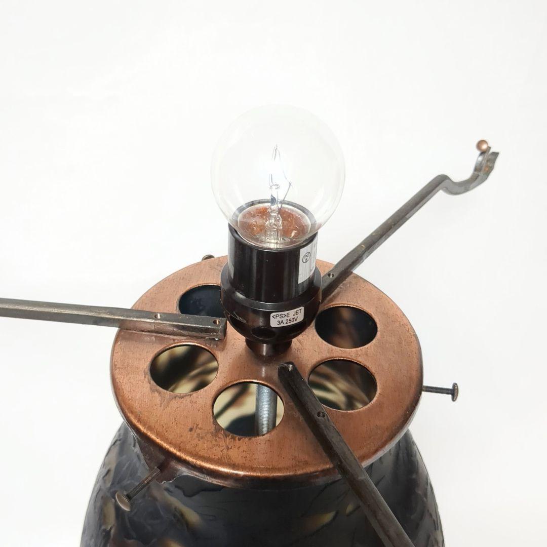 アンティーク　エミール・ガレ風ランプ　フロアスタンドランプ リーフモチーフ