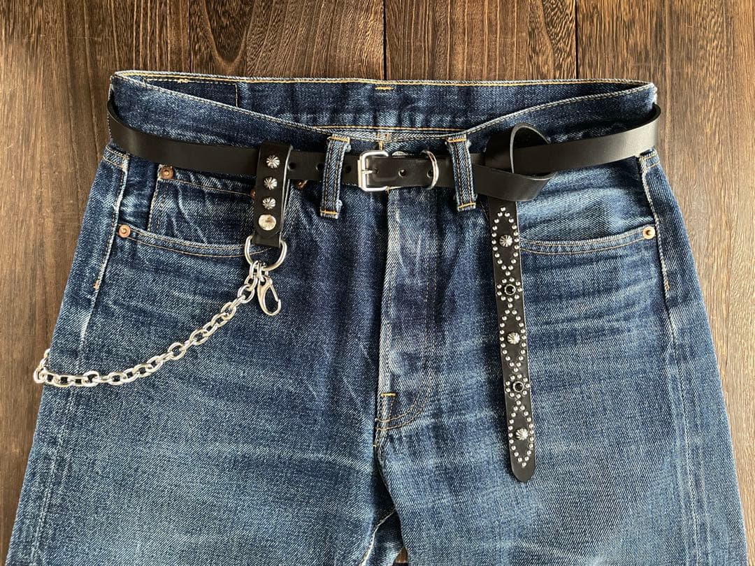 ナローロングベルト　シルバー　サドルレザー　oval+ HTC CALEE