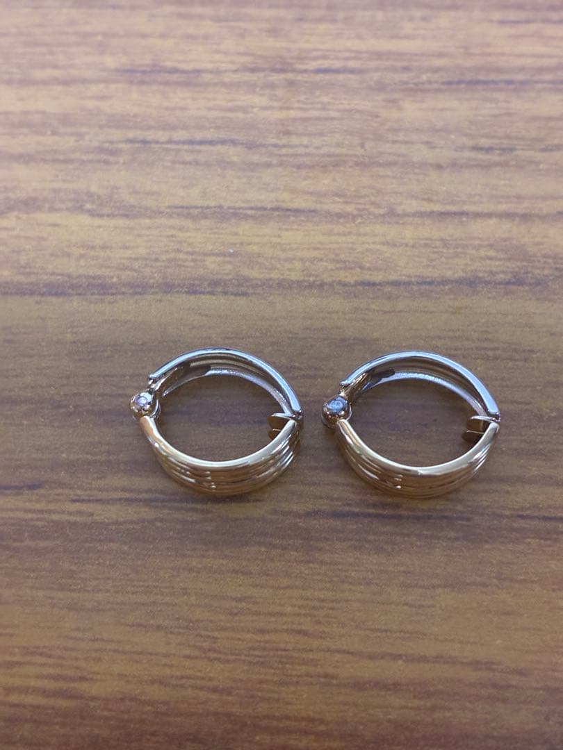 K18pg/pt900 リバーシブルピアリング フープイヤリング