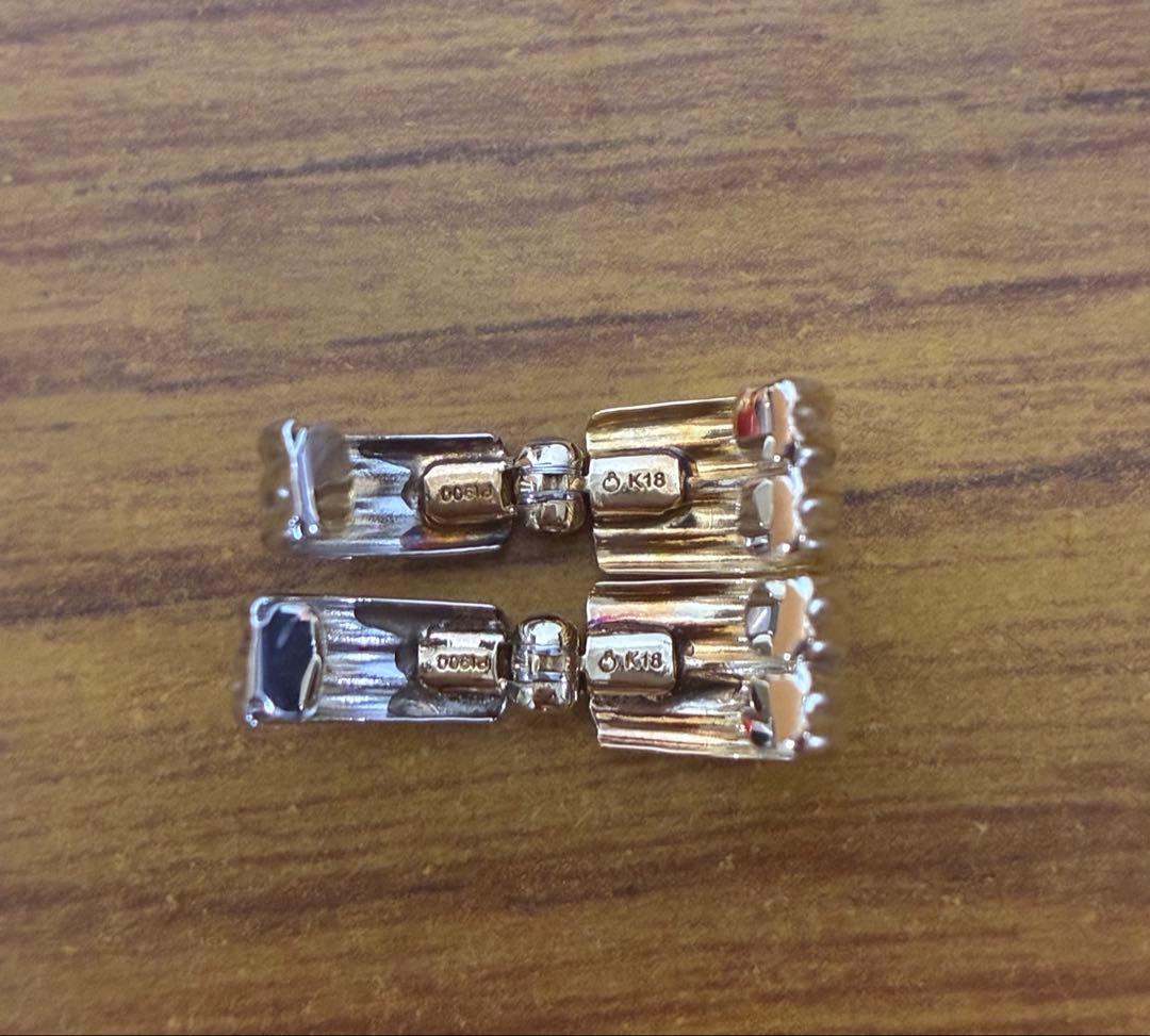 K18pg/pt900 リバーシブルピアリング フープイヤリング