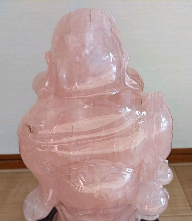 ★布袋 紅水晶（ローズクォーツ）置物
