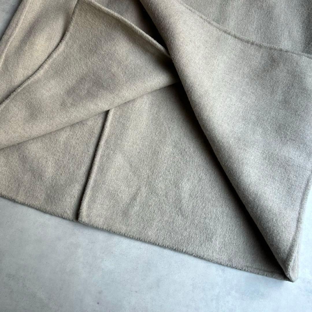 定番✨ノーク ウールリバーコート マキシ丈 ベルト Aライン ベージュ