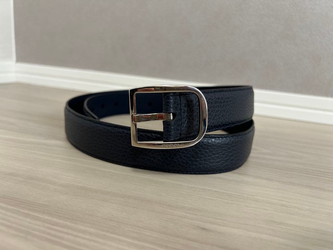 GUCCI ネイビー ベルト 95-38 サイズ