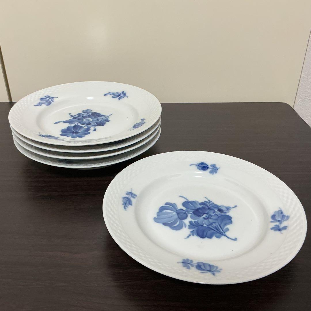 ロイヤルコペンハーゲン ブルーフラワー サラダプレート 17cm 5枚セット美品