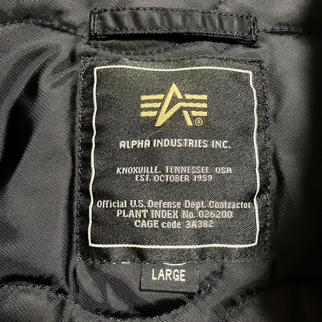 美品　ALPHA CWU-45P レザーバックプリント　ブラック　Lサイズ
