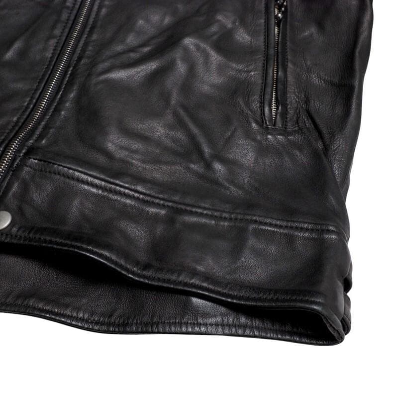 美品 MACPEE トゥモローランド レザージャケット スタンドカラー M 黒