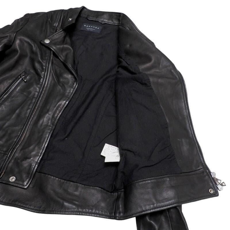 美品 MACPEE トゥモローランド レザージャケット スタンドカラー M 黒