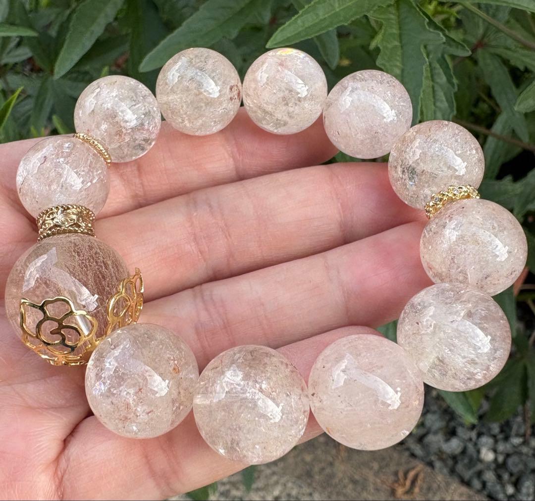 天然石ガーデン＆ピンククォーツのブレス