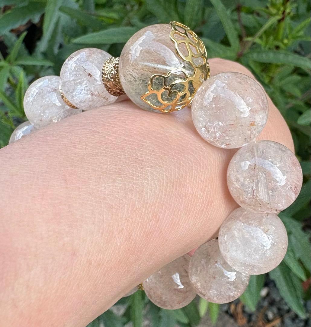 天然石ガーデン＆ピンククォーツのブレス