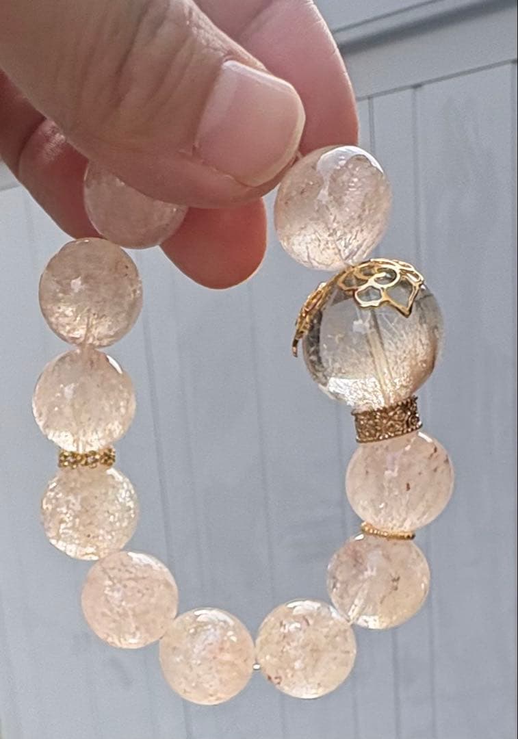 天然石ガーデン＆ピンククォーツのブレス