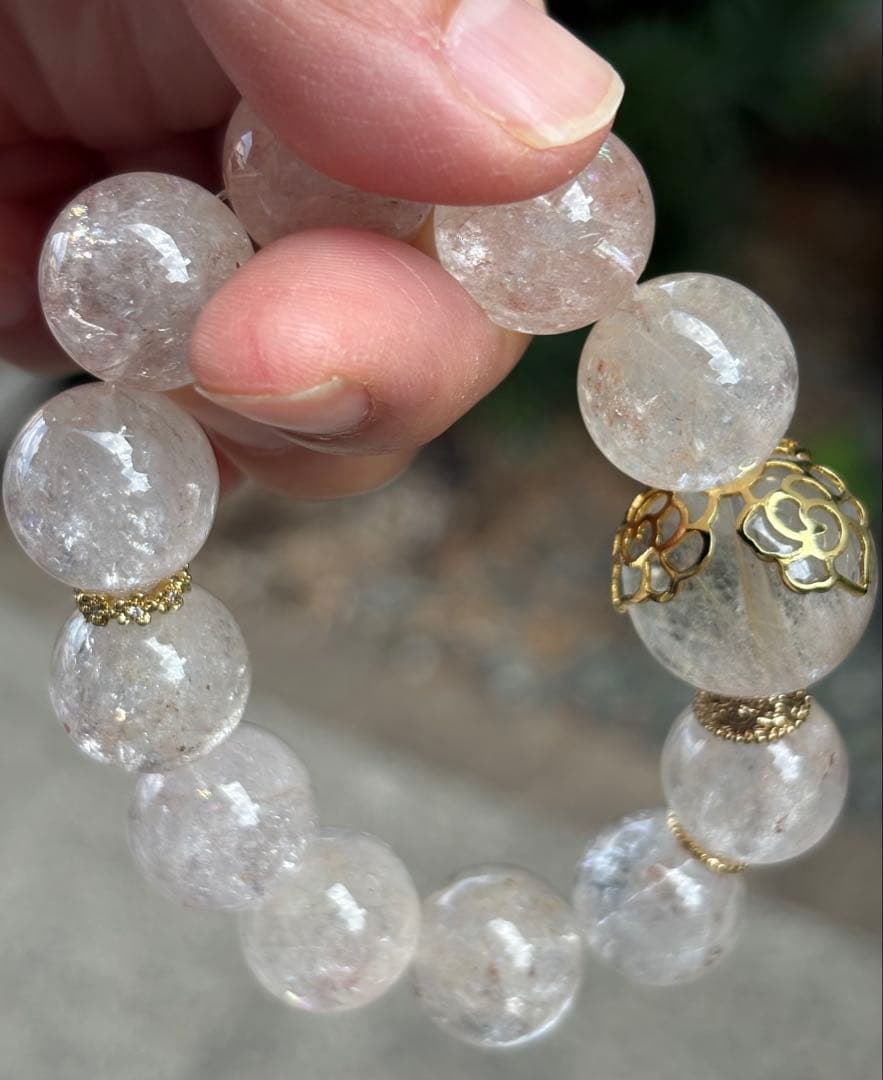 天然石ガーデン＆ピンククォーツのブレス