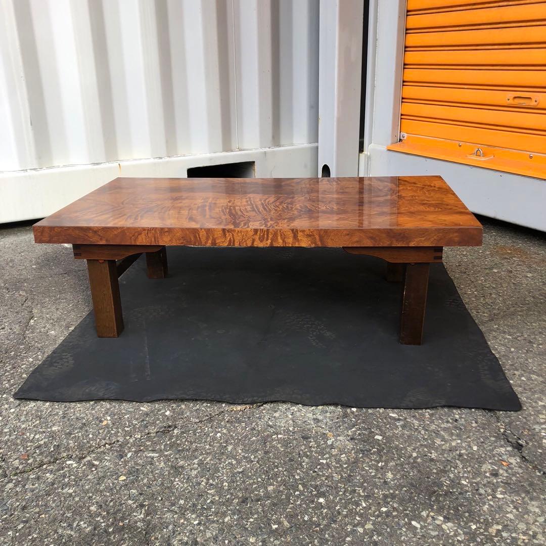 高級家具　木製シンプル座卓 ブラウン