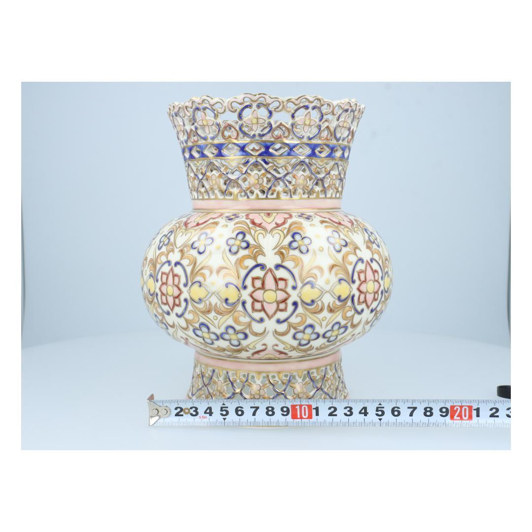 【美品】Zsolnay ジョルナイ 花瓶 金彩装飾 ハンガリー製 アンティーク調