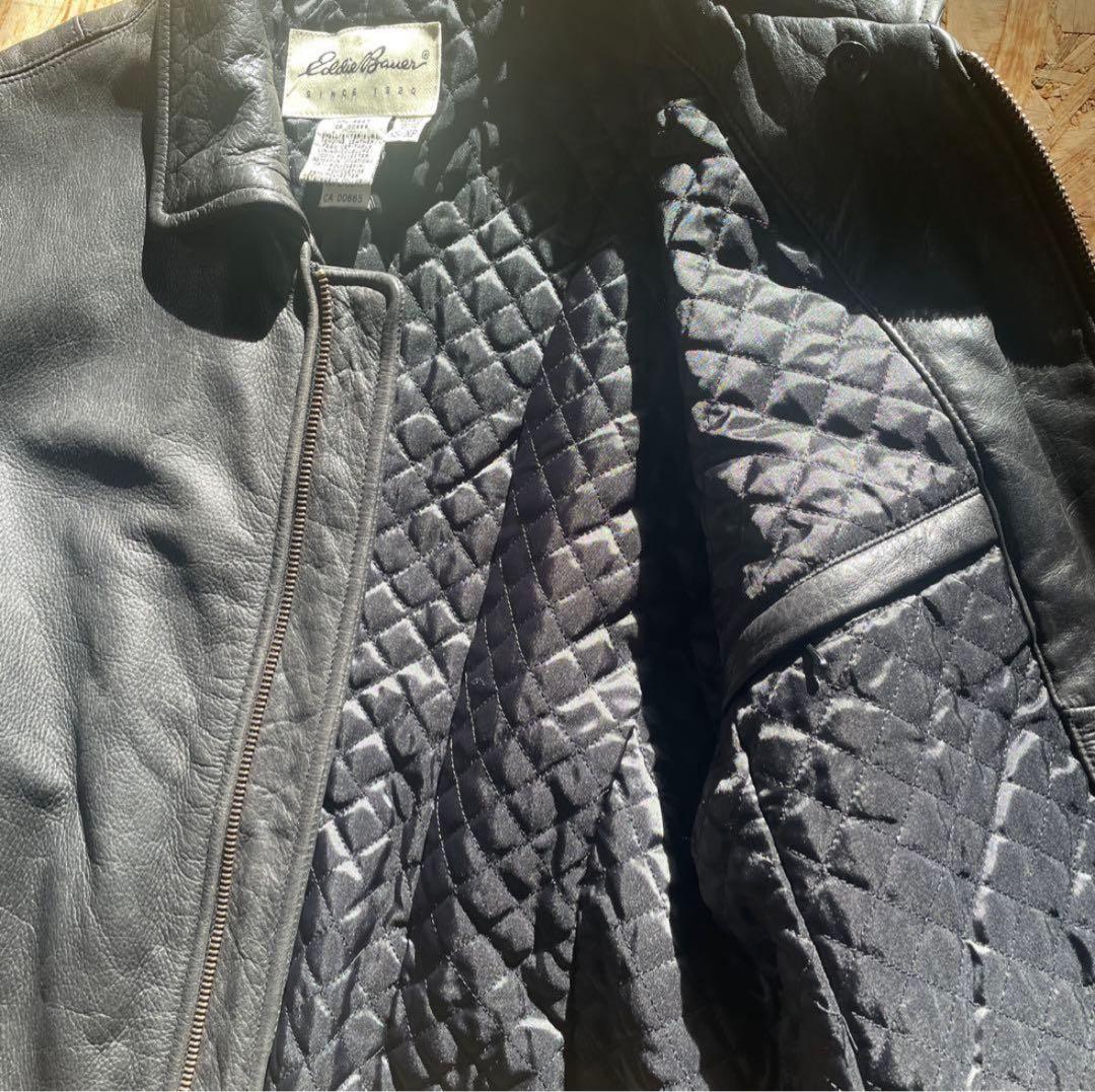 00s Eddie Bauer ジップアップレザージャケット 本革