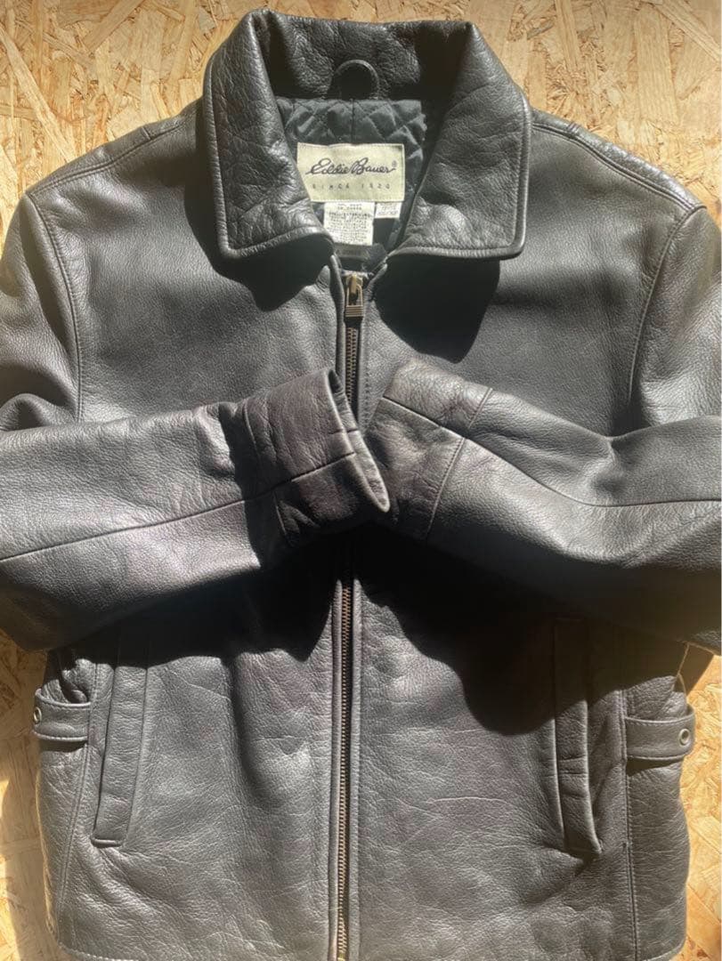 00s Eddie Bauer ジップアップレザージャケット 本革