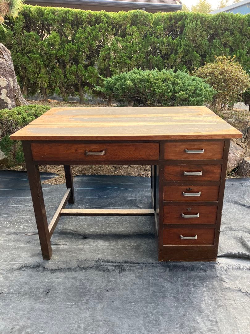引き取り限定木製　アンティーク　レトロ　机　学習　事務　インテリア　引き取り限定