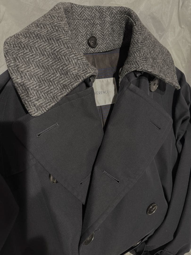 COHERENCE AL ⅡトレンチコートXXS ネイビーorbium