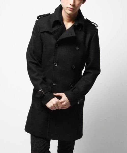 美品！Black by VANQUISH ウールトレンチコート BVJ035 M