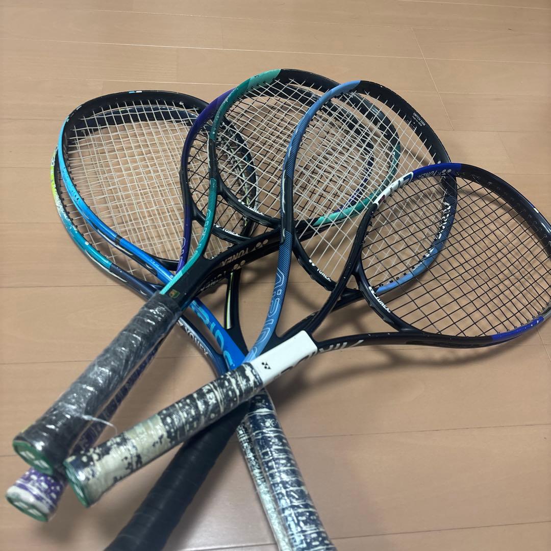 中古ヨネックスエアライド6本セットヒビ有りジャンク扱いサークル、クラブ初心者向け