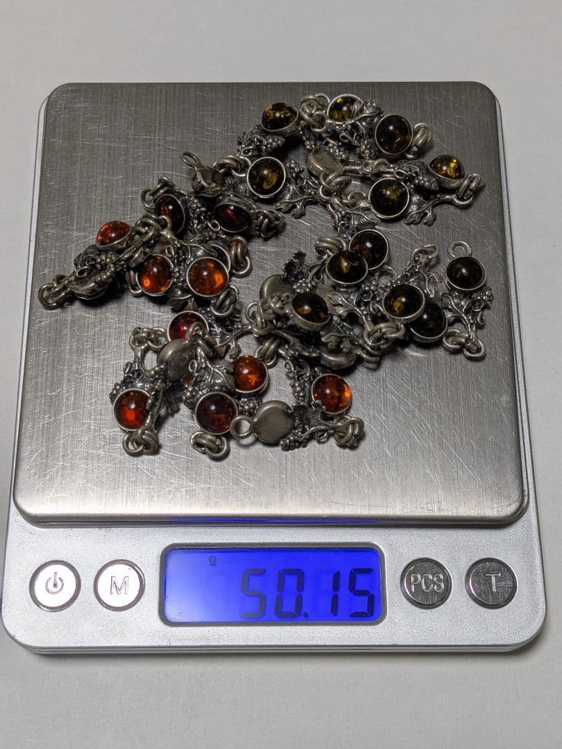 琥珀 ブレスレット シルバー 925 ヴィンテージ