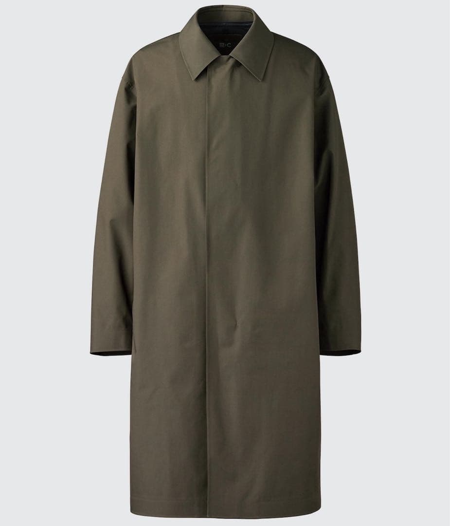 ユニクロC ブロックテックステンカラーコート オリーブ XL