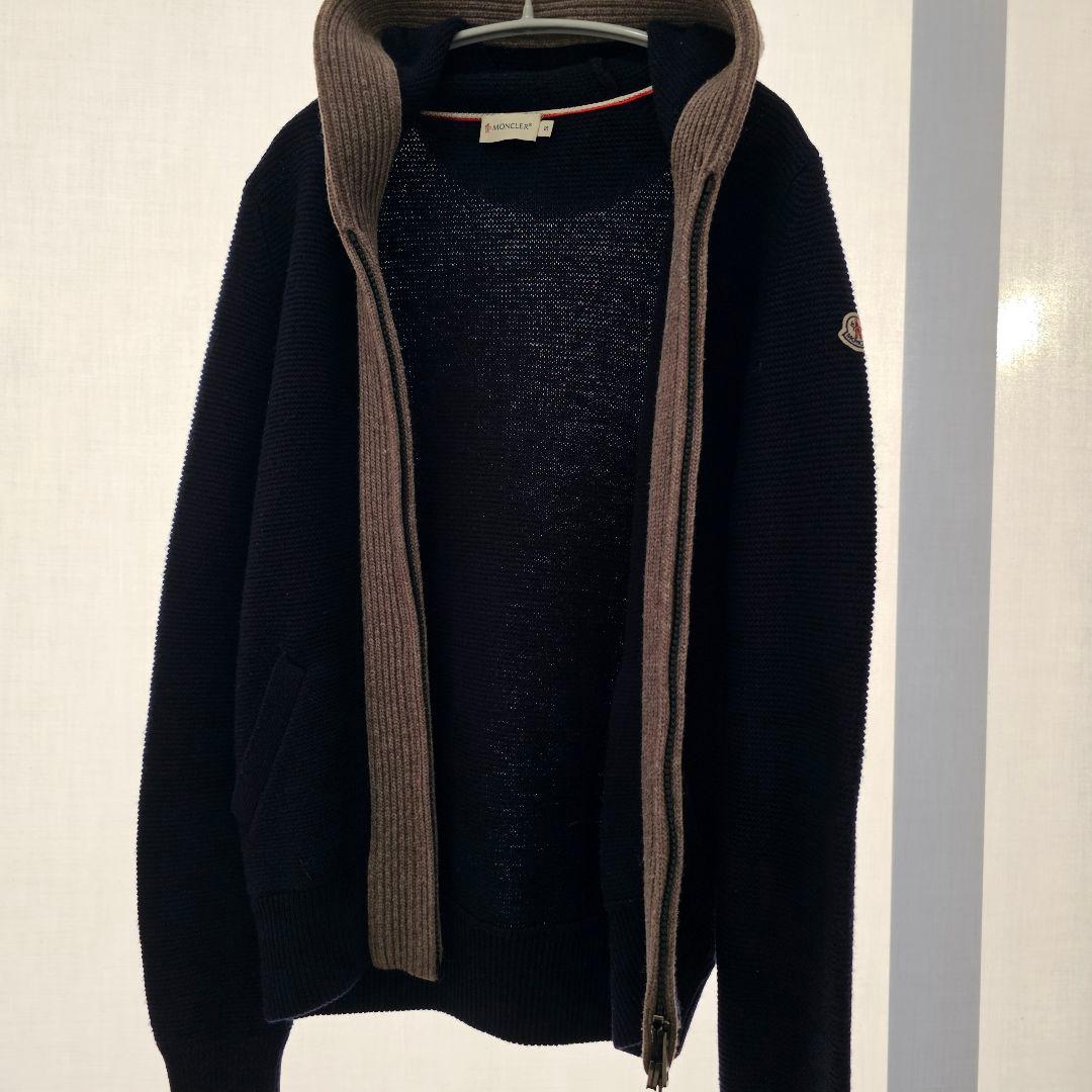 MONCLER モンクレール ネイビー ニット フード