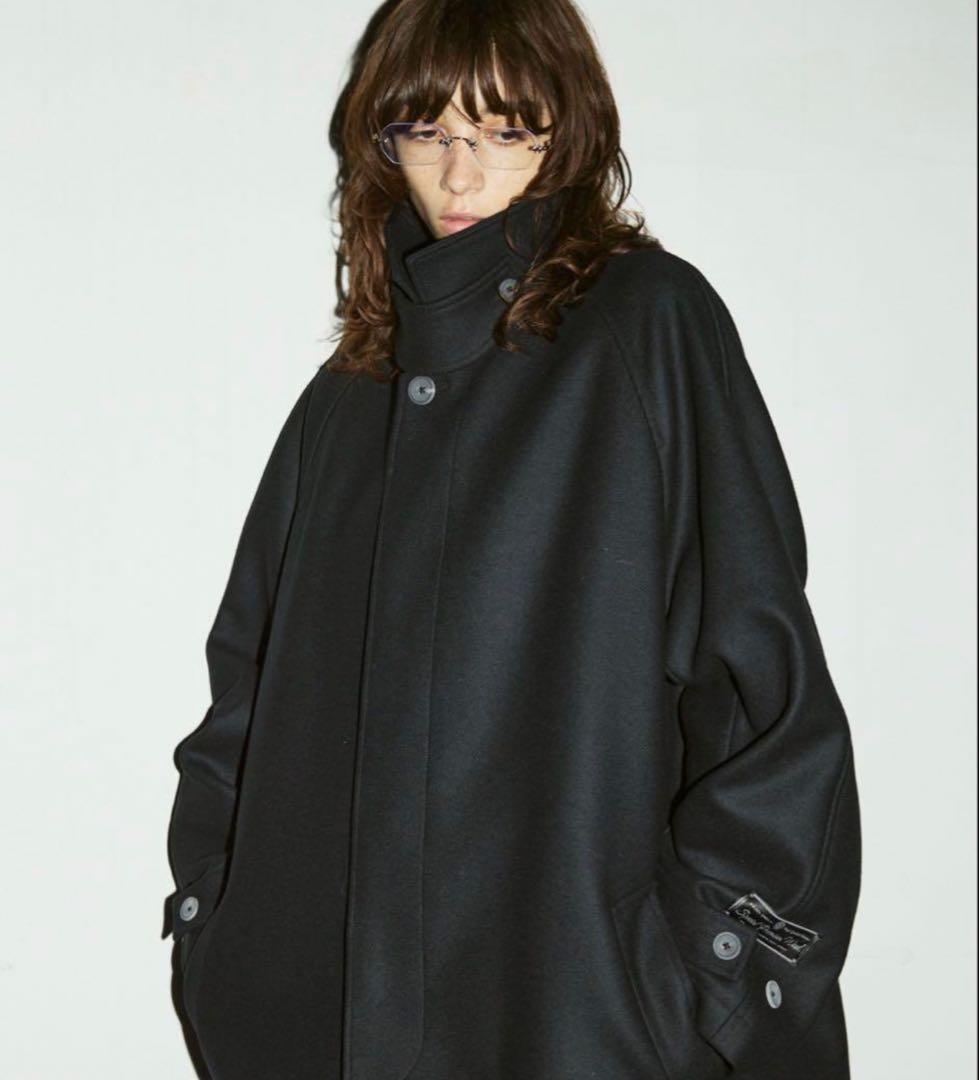 MAISON SPECIAL プライムオーバーメルトンバルマカンコート　ブラック