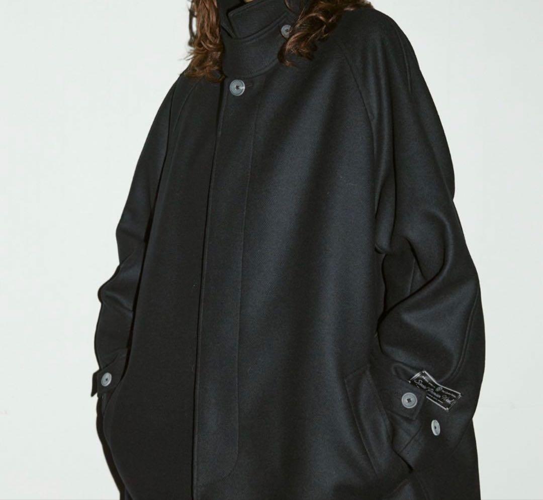 MAISON SPECIAL プライムオーバーメルトンバルマカンコート　ブラック