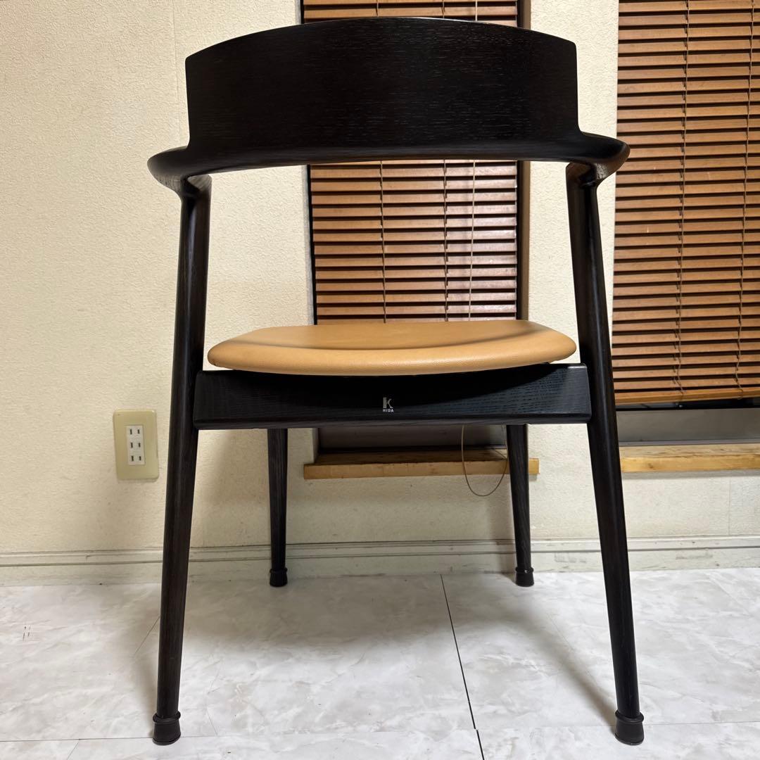 飛騨産業 SEOTO（セオト）飛騨家具 セミアームチェア　張り座 BK