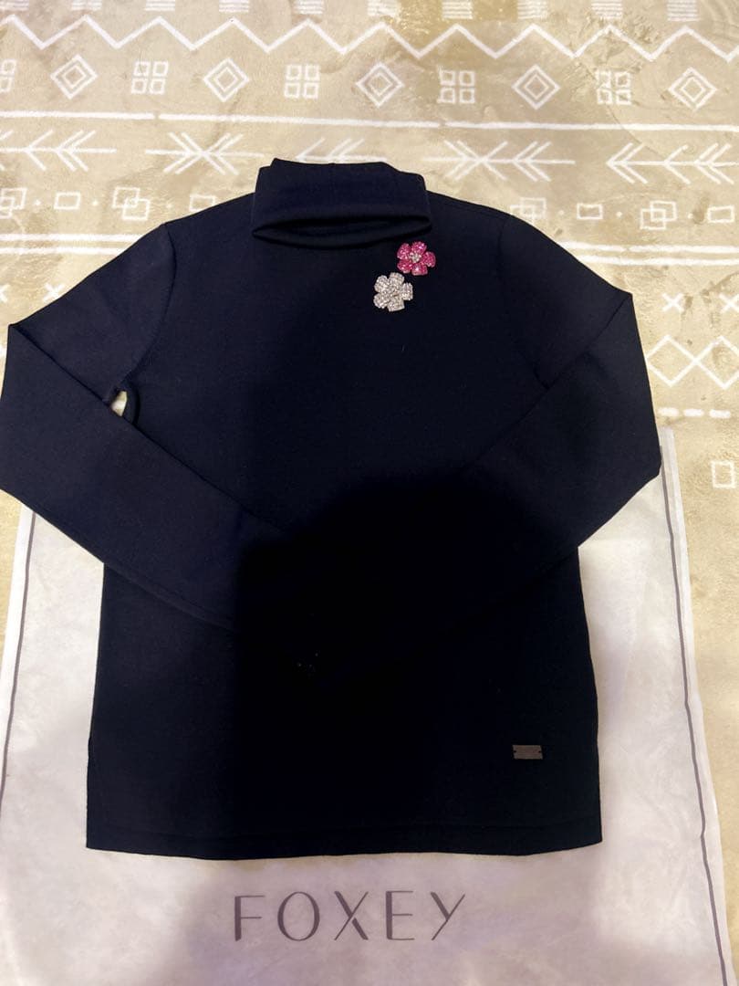 FOXEY 美品GRACE TURTLEグレースウール　タートル♡ネイビー38