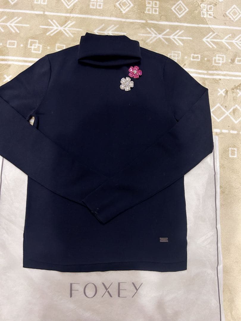 FOXEY 美品GRACE TURTLEグレースウール　タートル♡ネイビー38