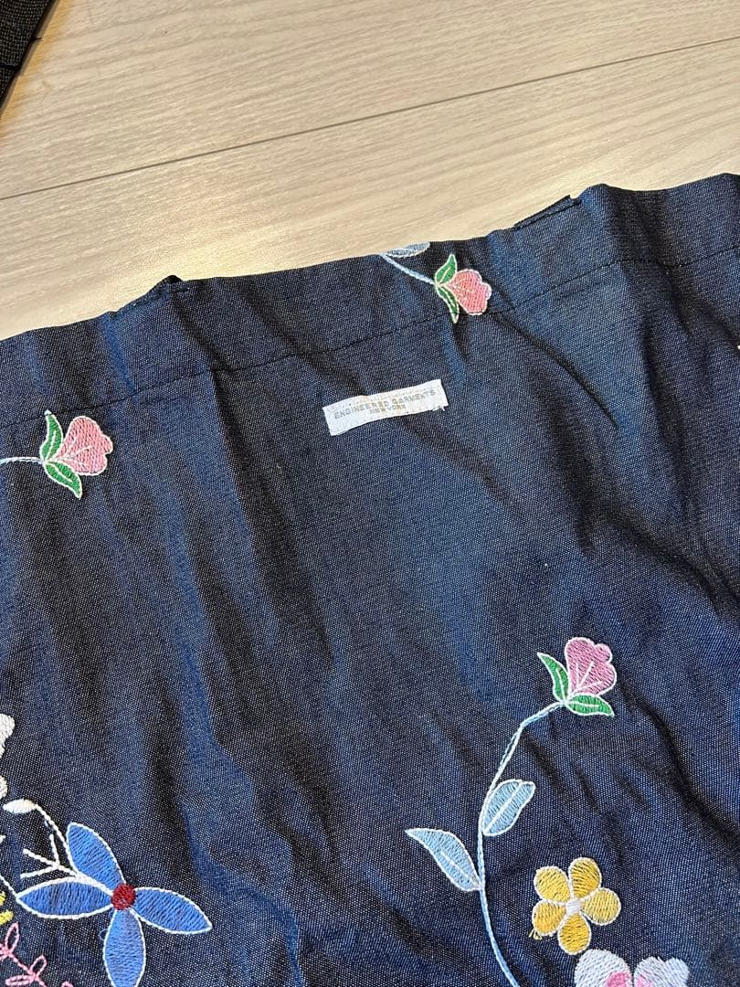 新品エンジニアードガーメンツ CARRYALLTOTE フラワーデニム刺繍USA