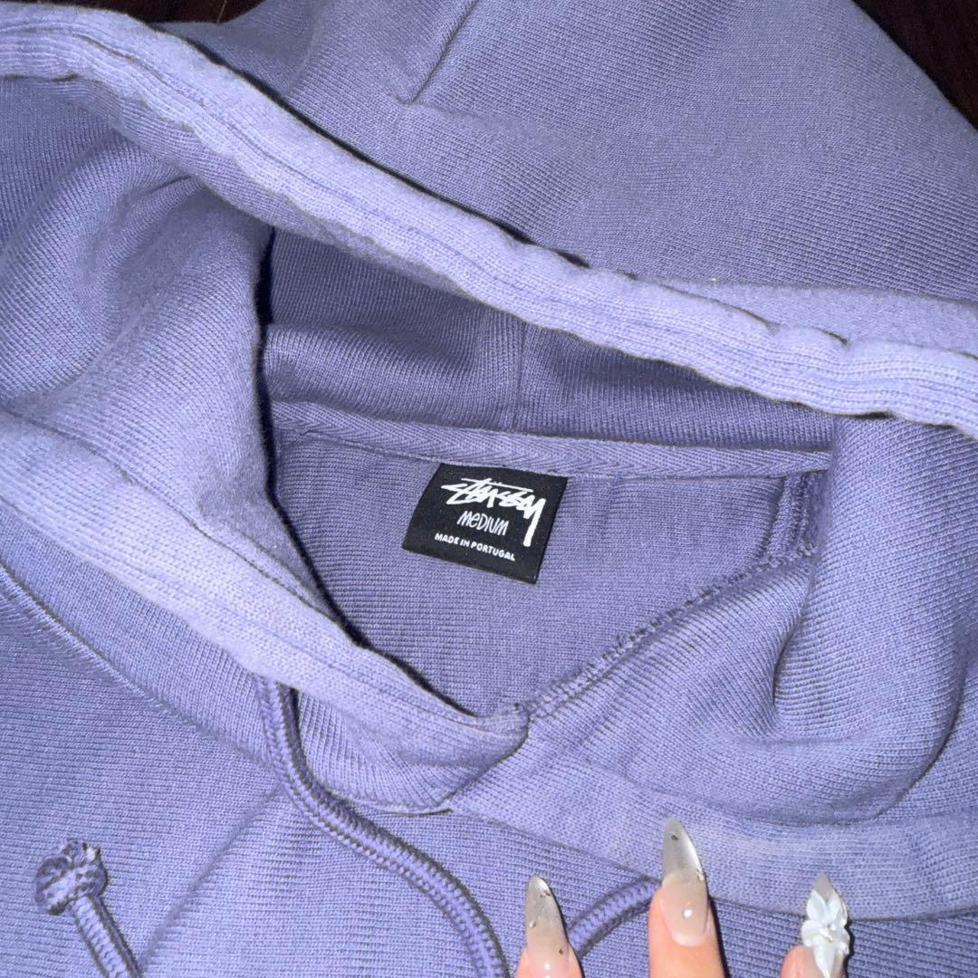 STUSSY 紫色 フード付きパーカー