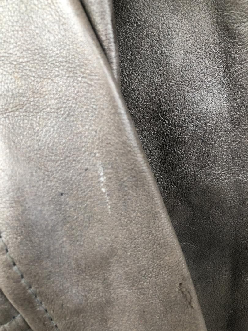 [訳あり] 新品 Schott シングルライダース レザージャケット グレー/L