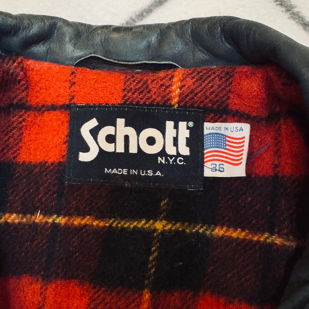 レアモデル　Schott ヌバックレザージャケット 36　ハーフコート