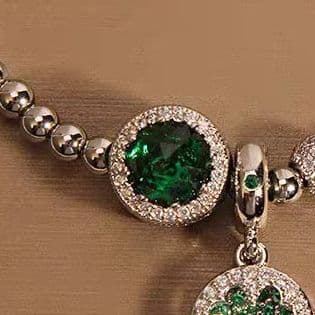 Pandora 緑色ストーンのビーズブレスレット カップルデー素敵なプレゼント