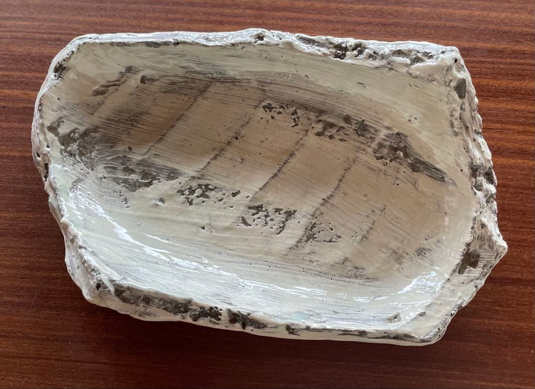 川淵直樹　刷毛目不定形皿　中皿