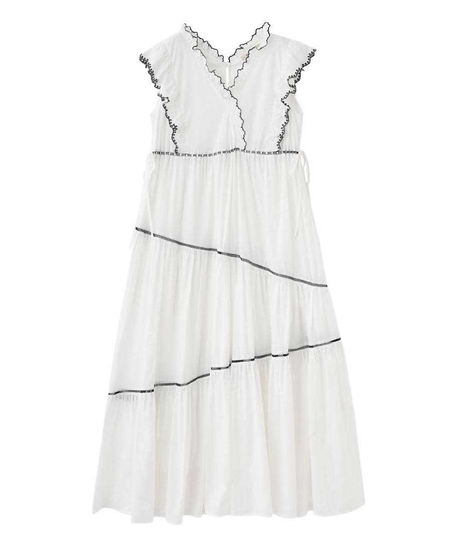 エンブロイダリーフリルティアードワンピース