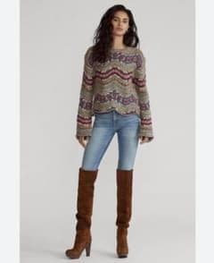 ラルフローレン　雑誌掲載　アルパカ混　マルチカラーデザインセーター　身幅５０