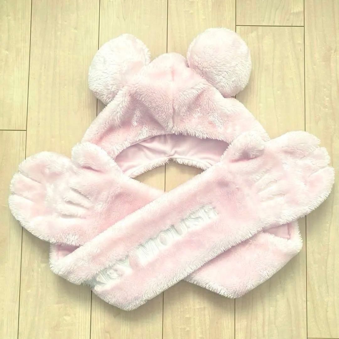 ディズニー マフラー ファンキャップ ピンク