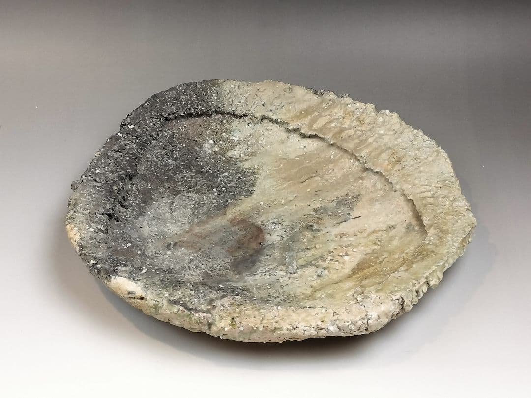 神山清子　窯変皿　約26.5センチ