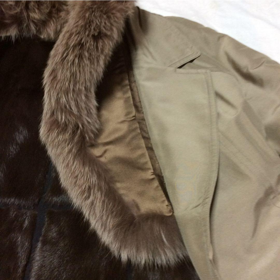 最終価格　高級品　フランス製　ロングコート30万以上 中毛皮つき取り外し可能