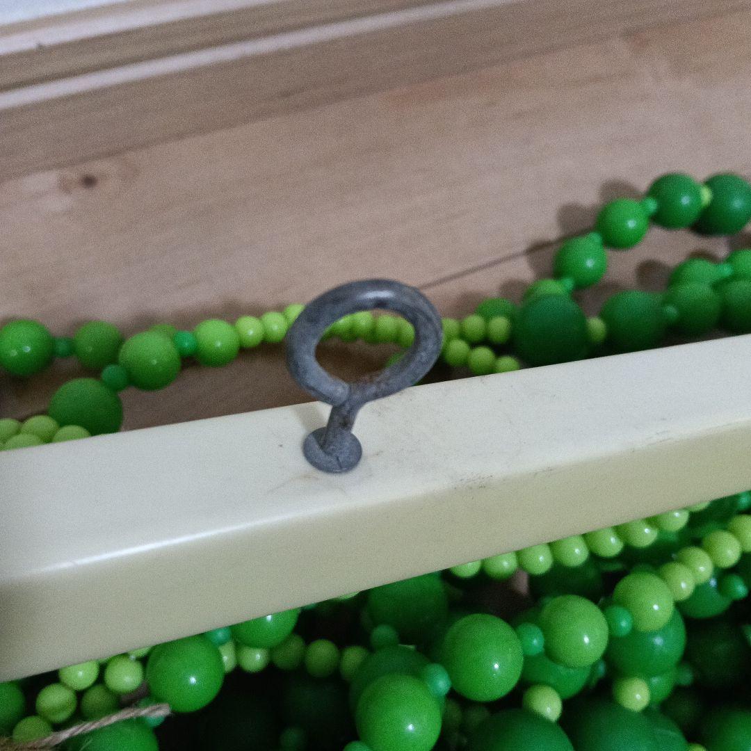 【昭和レトロ】ビーズのれん アーチ型 グリーン 当時物 レトロポップ インテリア