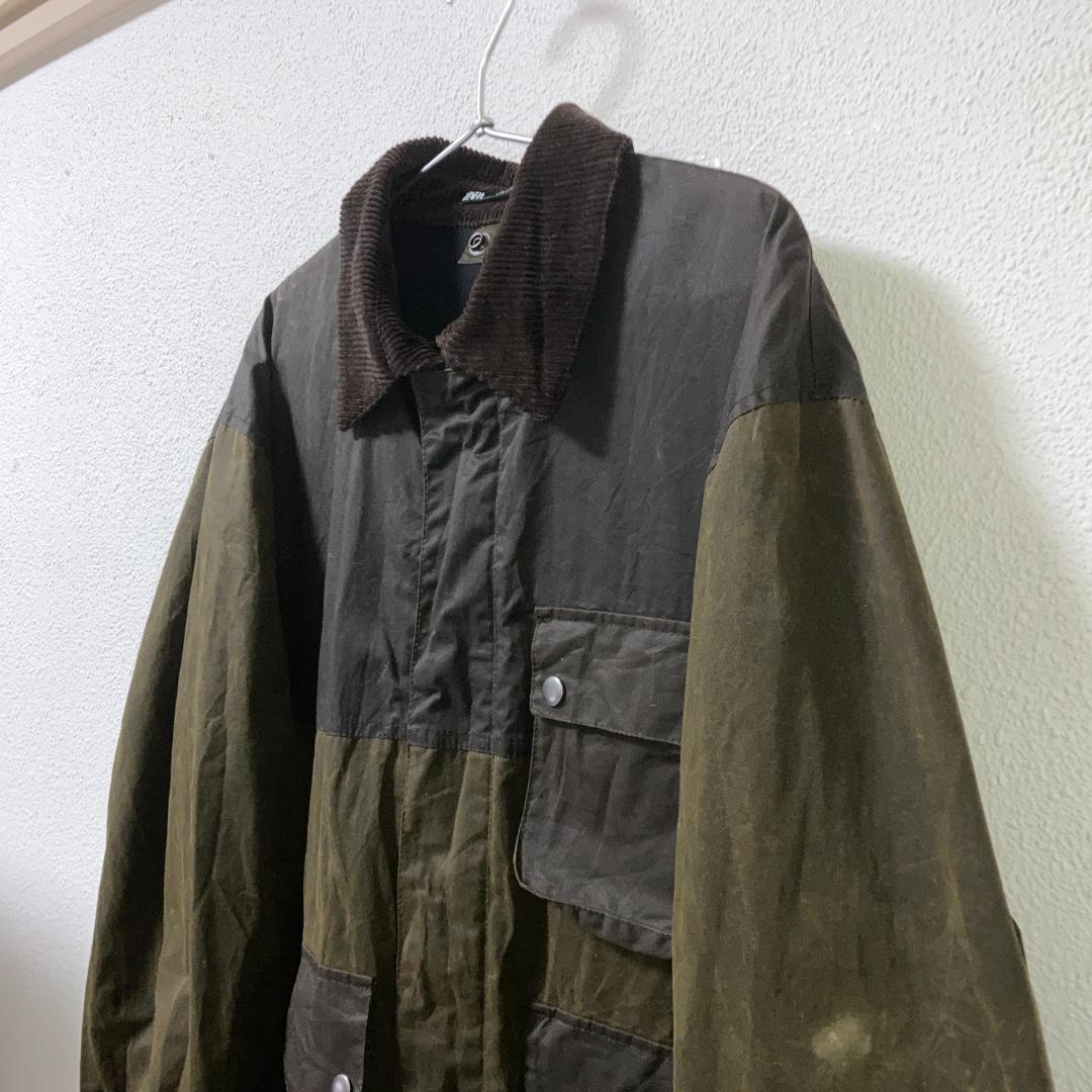 ジャケット・アウター waxed cotton color-block jacket w liner