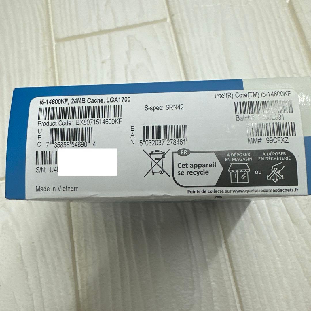 未開封品　Intel Core i5-14600KF CPU