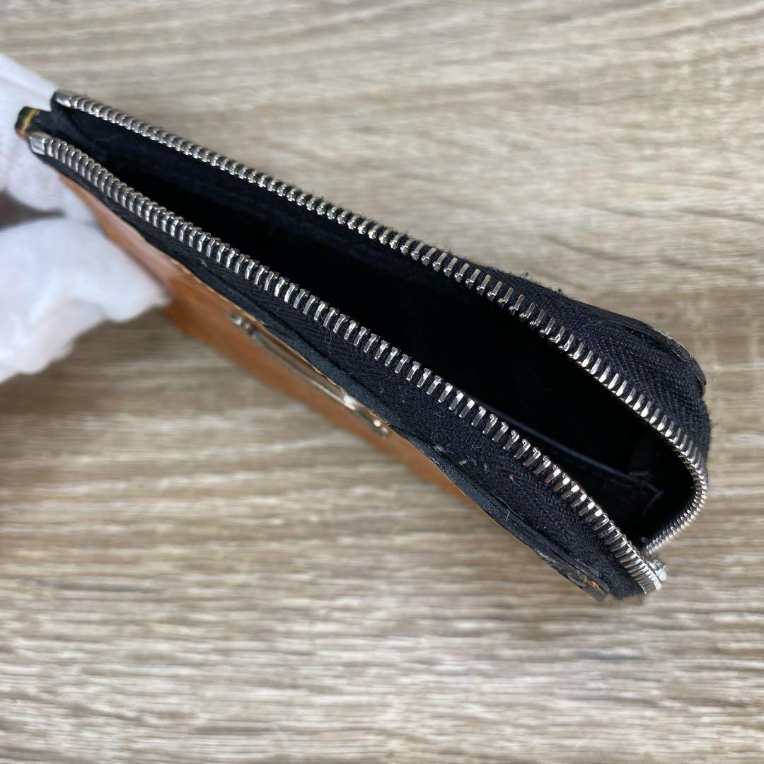 ビルウォールレザー　ケース ラウンドジップレザー クロコ　オレンジ