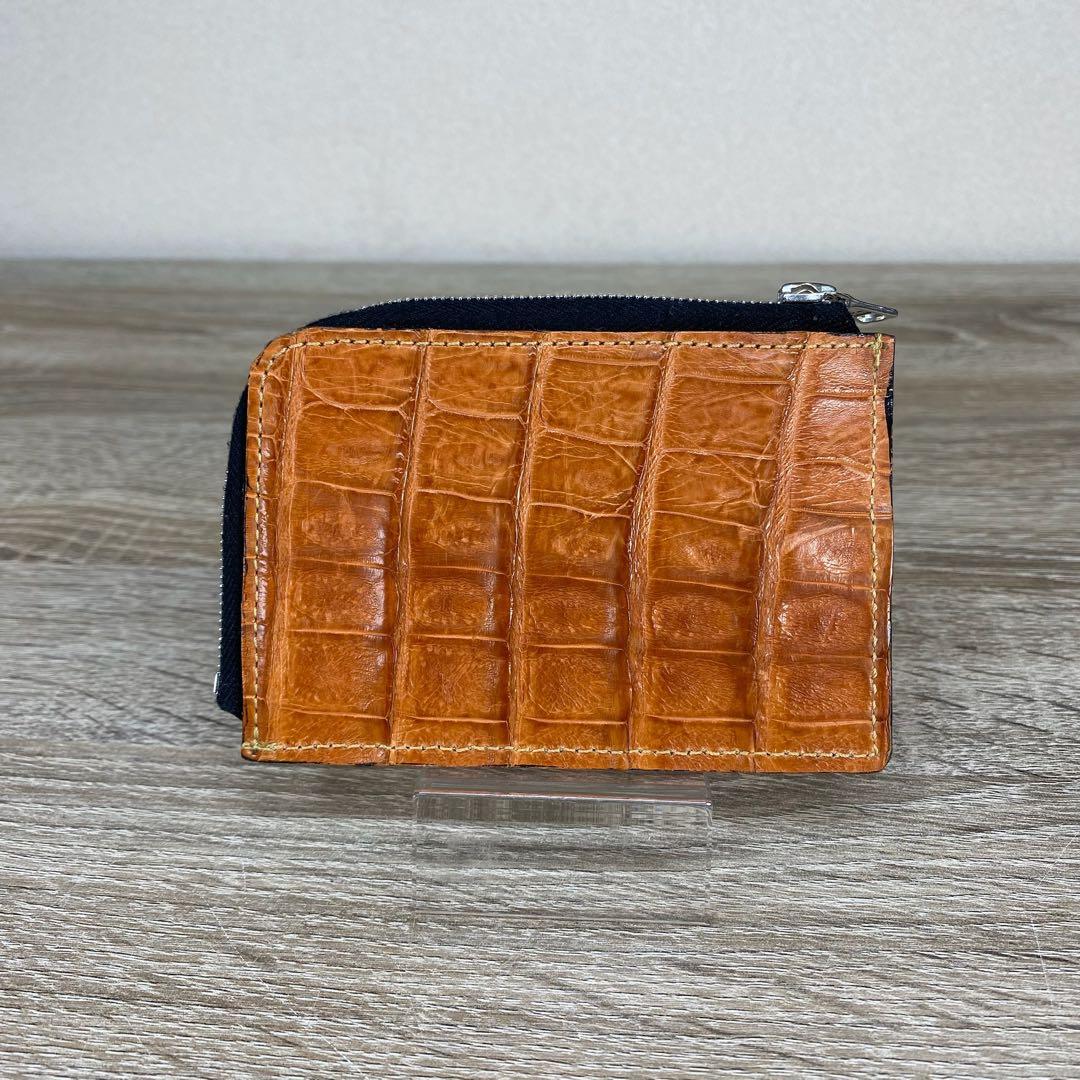 ビルウォールレザー　ケース ラウンドジップレザー クロコ　オレンジ