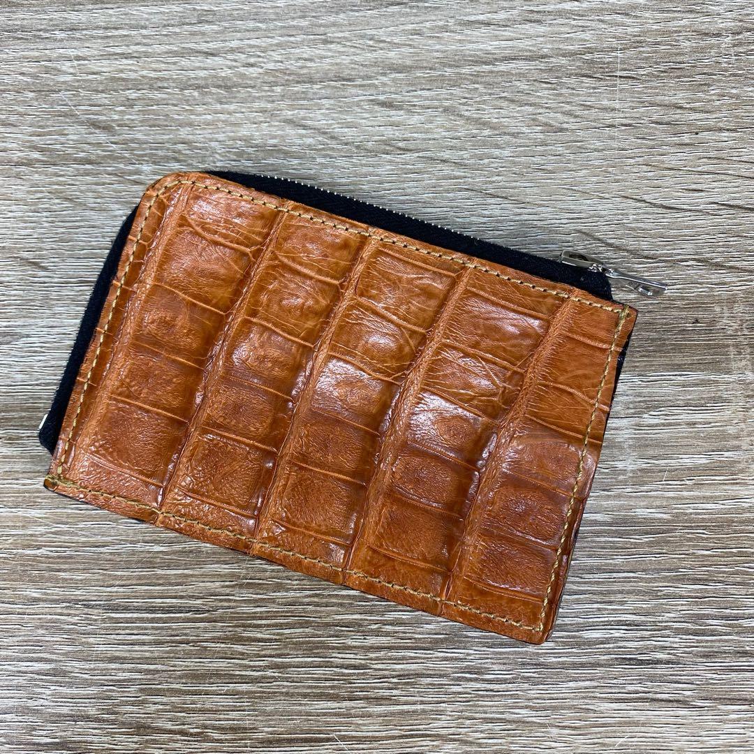 ビルウォールレザー　ケース ラウンドジップレザー クロコ　オレンジ