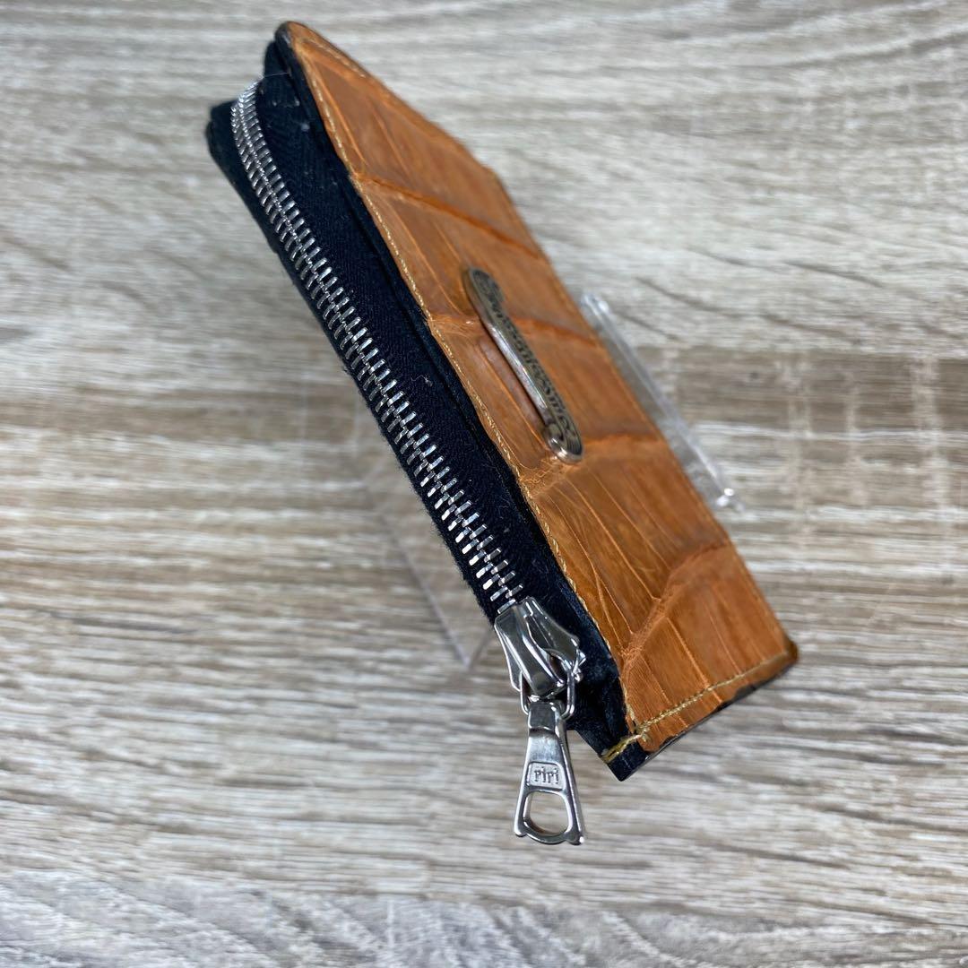 ビルウォールレザー　ケース ラウンドジップレザー クロコ　オレンジ